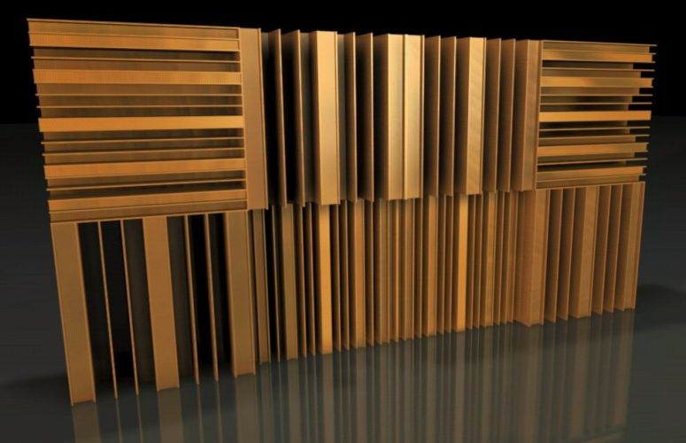 Cinema 4D Model of an acoustic diffuser with two different elements