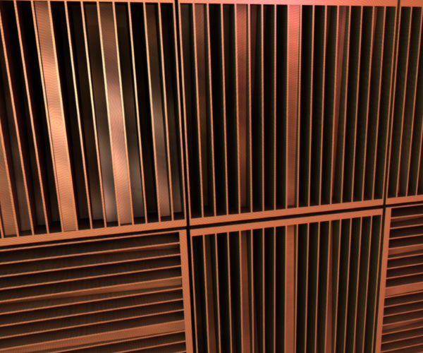 wall of acoustic diffusers with two different frequencies