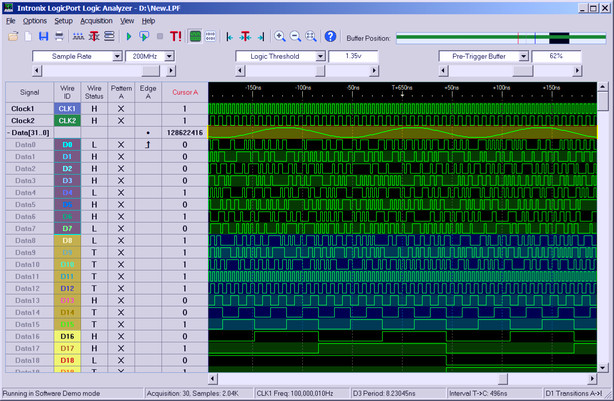 Intronix Logic Analyser GUI