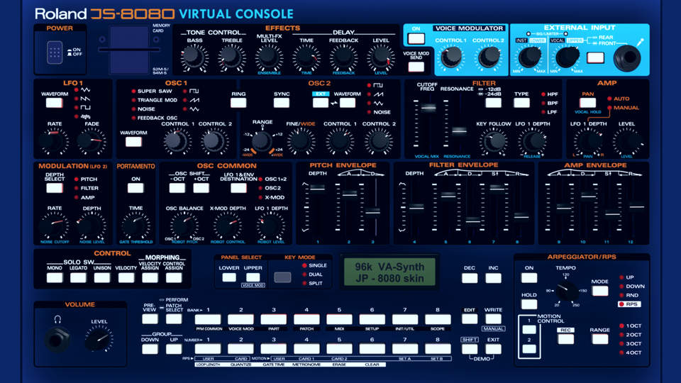 2D-Console to emulate Roland JP 8080